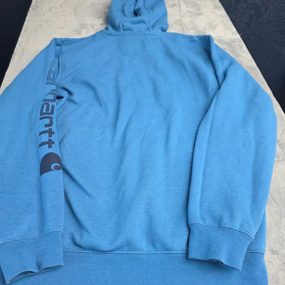 Men's Carhartt Workwear Sweatshirt/Hoodie Durable Warm-Blue-Sz SM - Picture 6 of 6